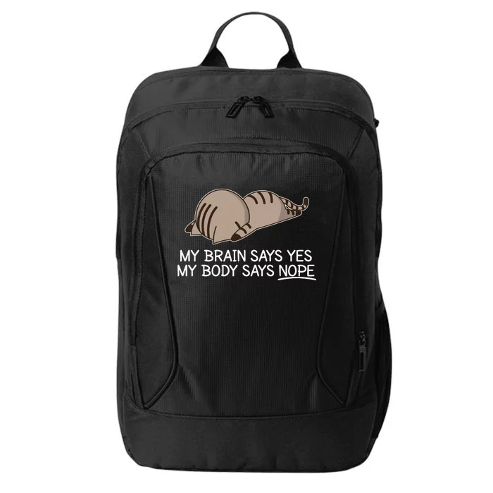 Funny Cat My Body Says NOPE City Backpack