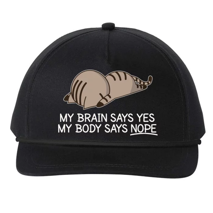 Funny Cat My Body Says NOPE Snapback Five-Panel Rope Hat