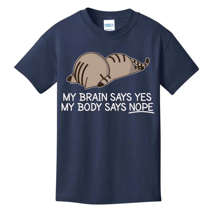 Funny Cat My Body Says NOPE Kids T-Shirt