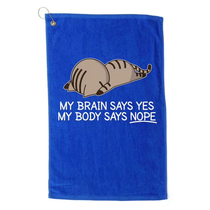 Funny Cat My Body Says NOPE Platinum Collection Golf Towel