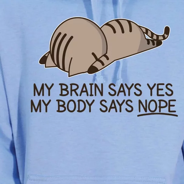 Funny Cat My Body Says NOPE Unisex Surf Hoodie