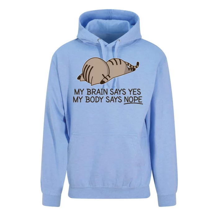 Funny Cat My Body Says NOPE Unisex Surf Hoodie