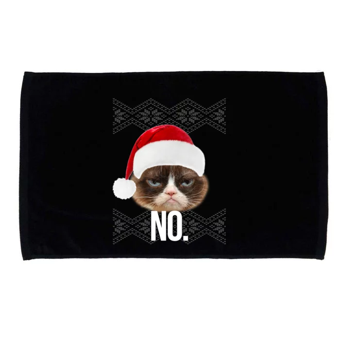 Funny Cat NO Meme Ugly Christmas Sweater Microfiber Hand Towel