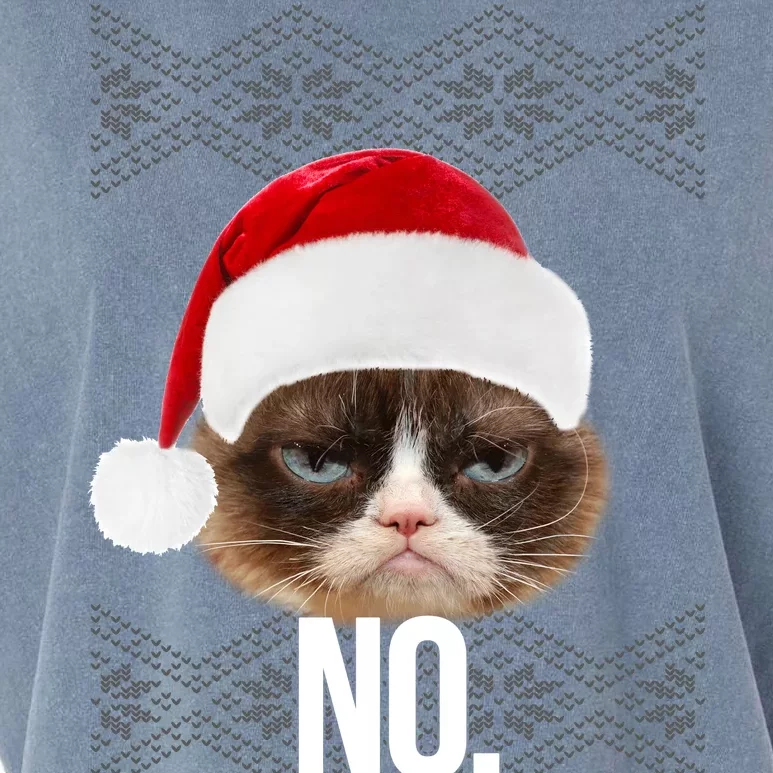 Funny Cat NO Meme Ugly Christmas Sweater Garment-Dyed Women's Muscle Tee