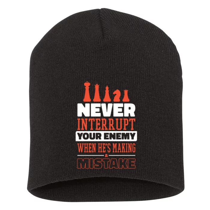 Funny Chess Quote Short Acrylic Beanie