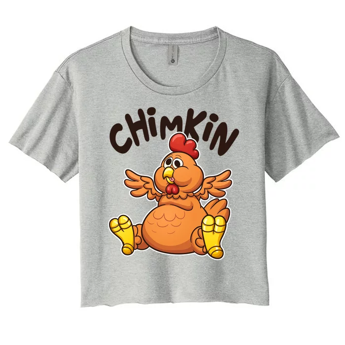 Funny Chimkin Meme Chunky Chicken Women's Crop Top Tee