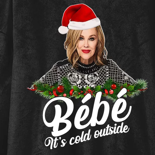 Funny Christmas Bebe It's Cold Outside Hooded Wearable Blanket