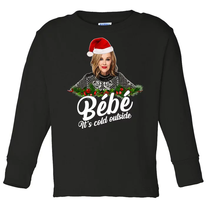 Funny Christmas Bebe It's Cold Outside Toddler Long Sleeve Shirt