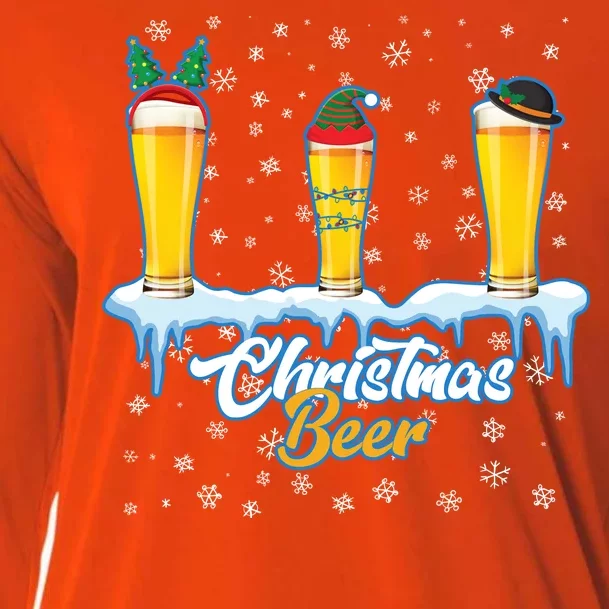 Funny Christmas Beer Cooling Performance Long Sleeve Crew