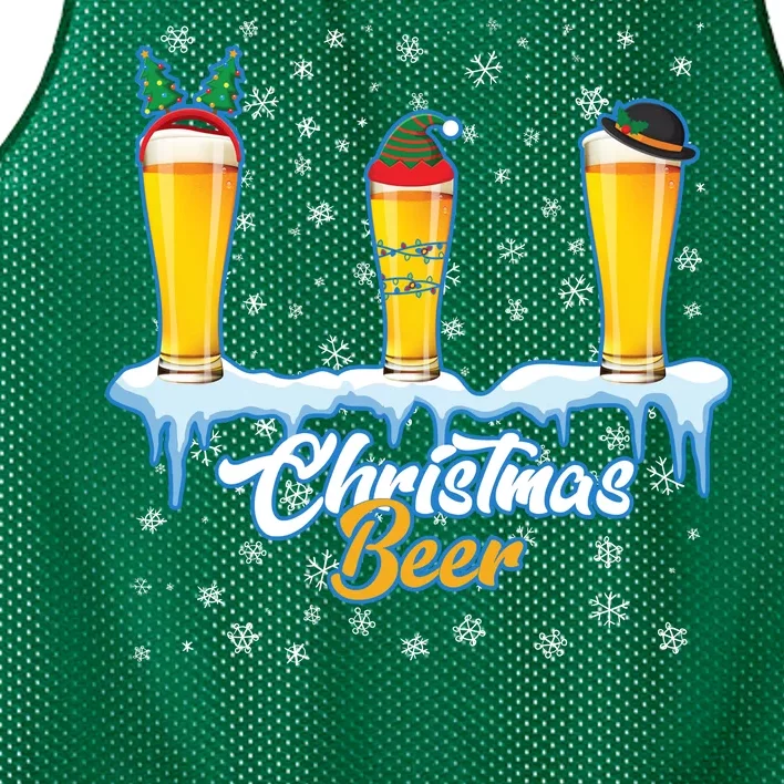 Funny Christmas Beer Mesh Reversible Basketball Jersey Tank