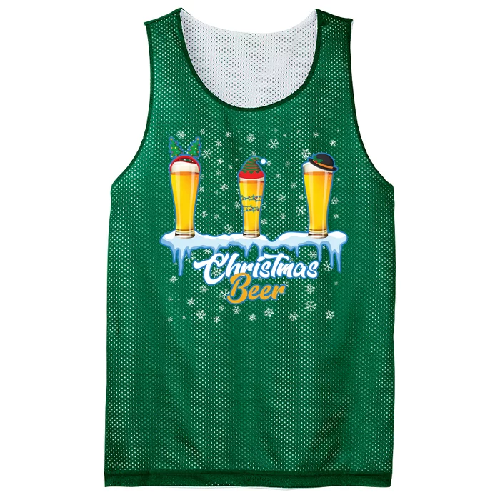 Funny Christmas Beer Mesh Reversible Basketball Jersey Tank