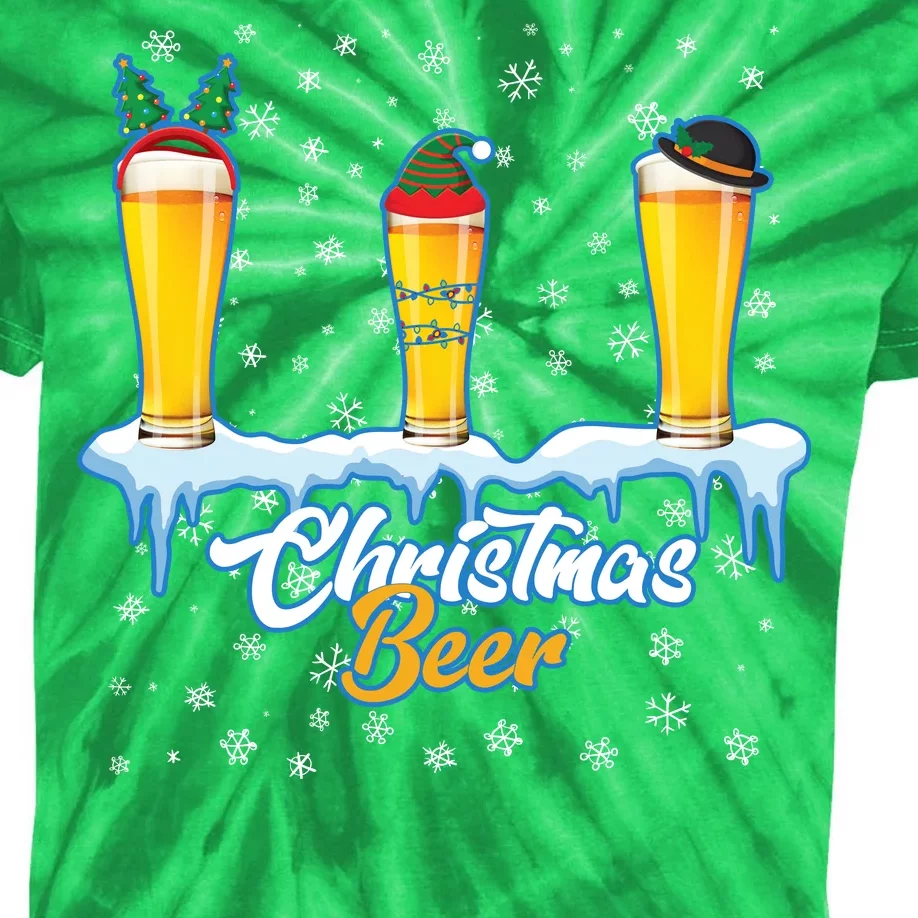 Funny Christmas Beer Kids Tie-Dye T-Shirt