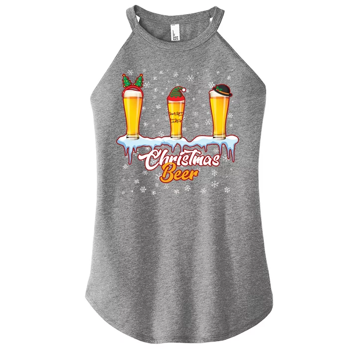 Funny Christmas Beer Women’s Perfect Tri Rocker Tank