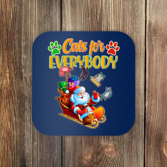 Funny Christmas Cats For Everyone Santa Claus Coaster