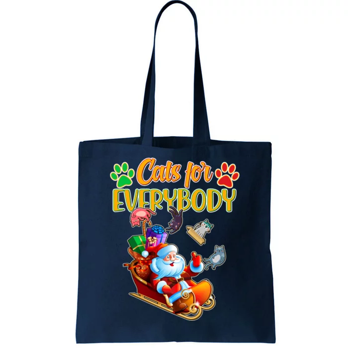 Funny Christmas Cats For Everyone Santa Claus Tote Bag