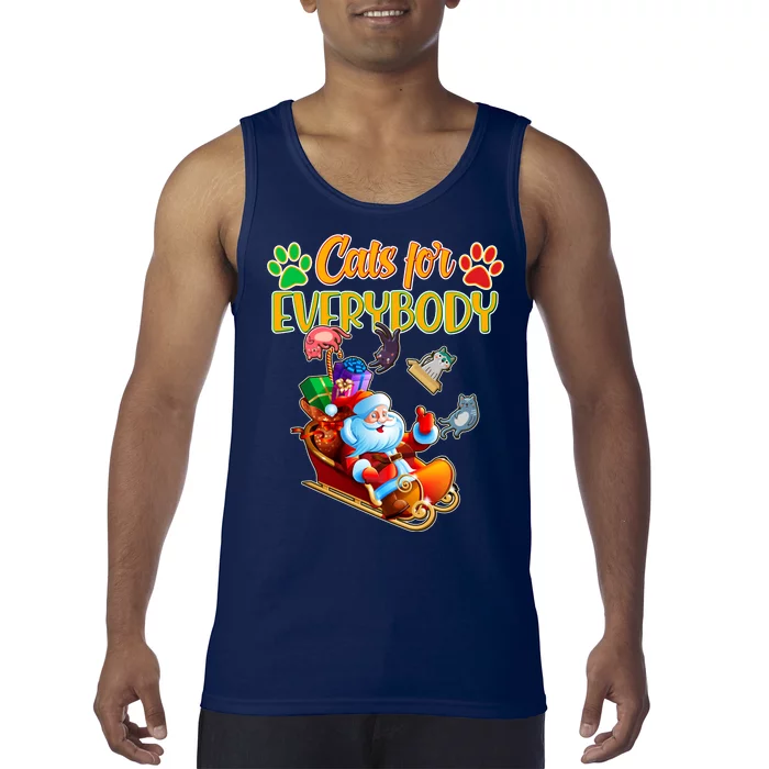 Funny Christmas Cats For Everyone Santa Claus Tank Top