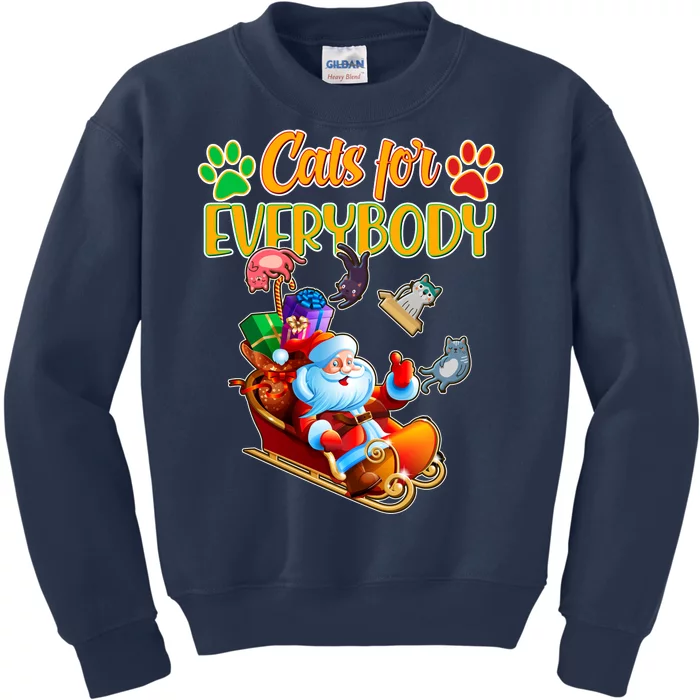 Funny Christmas Cats For Everyone Santa Claus Kids Sweatshirt