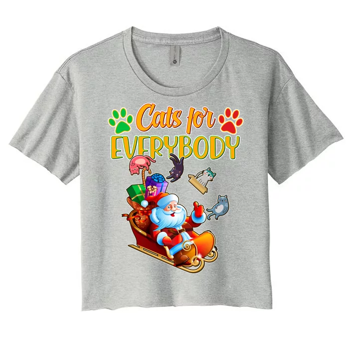 Funny Christmas Cats For Everyone Santa Claus Women's Crop Top Tee