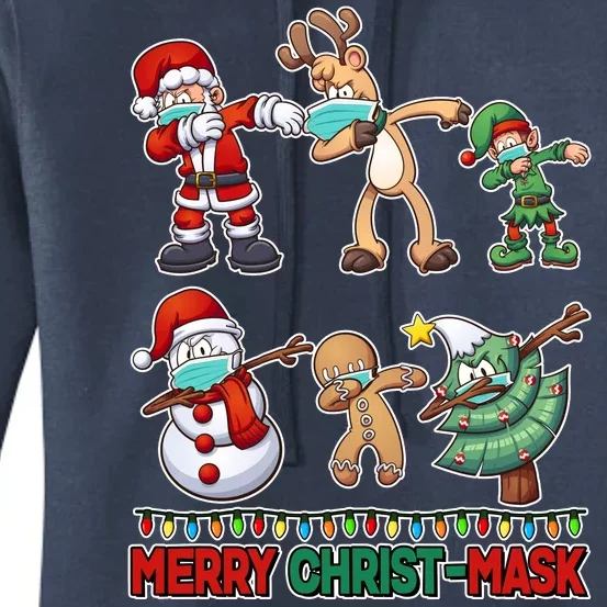 Funny Christmas Dabbing Merry Christ-Mask Women's Pullover Hoodie