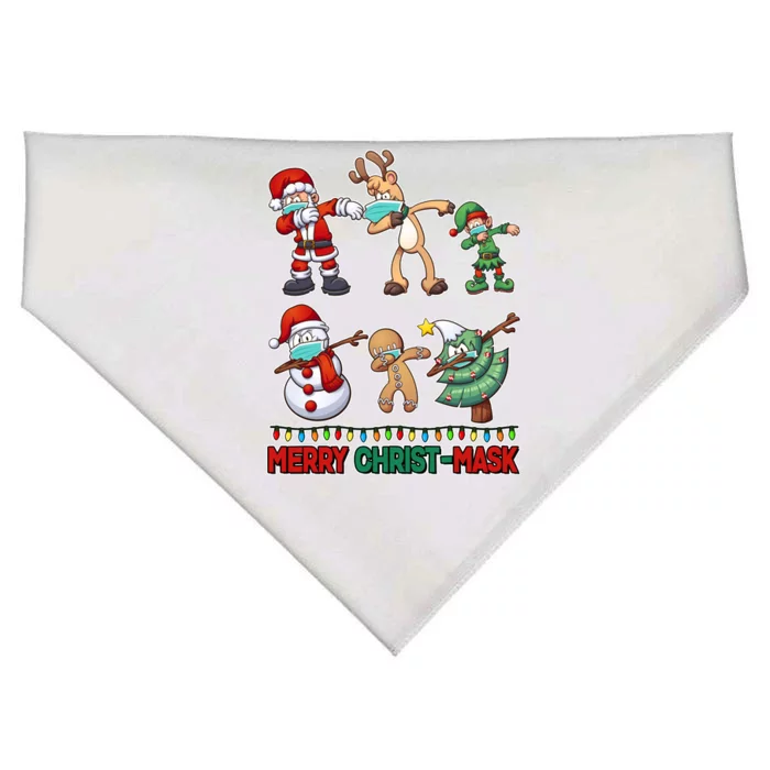 Funny Christmas Dabbing Merry Christ-Mask USA-Made Doggie Bandana