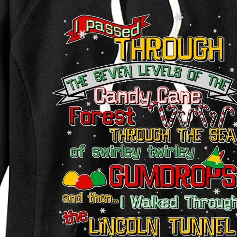 Funny Christmas Elf Map Women's Fleece Hoodie