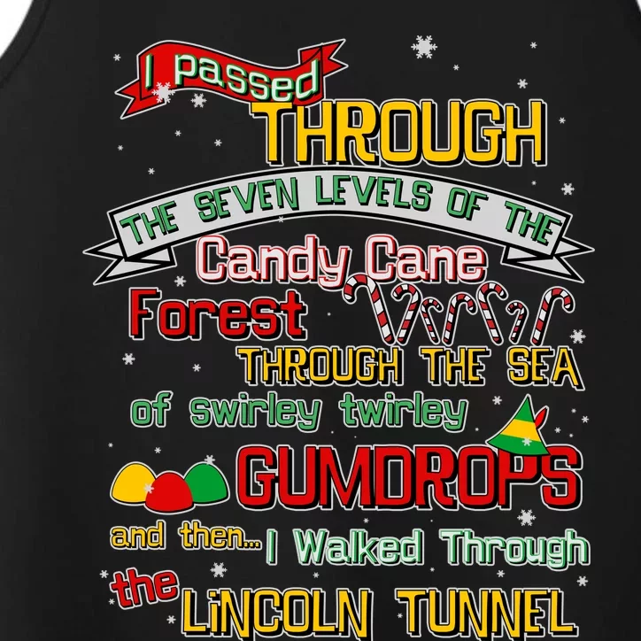 Funny Christmas Elf Map Performance Tank