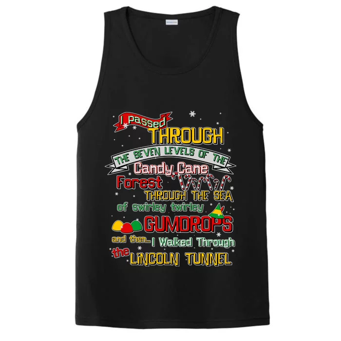 Funny Christmas Elf Map Performance Tank