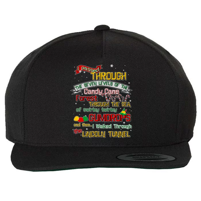 Funny Christmas Elf Map Wool Snapback Cap