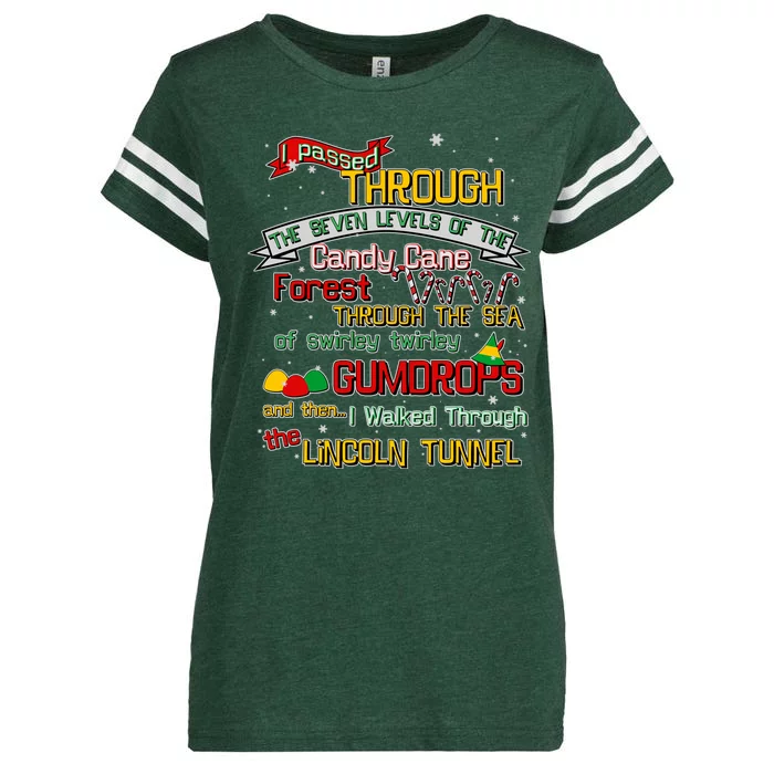 Funny Christmas Elf Map Enza Ladies Jersey Football T-Shirt