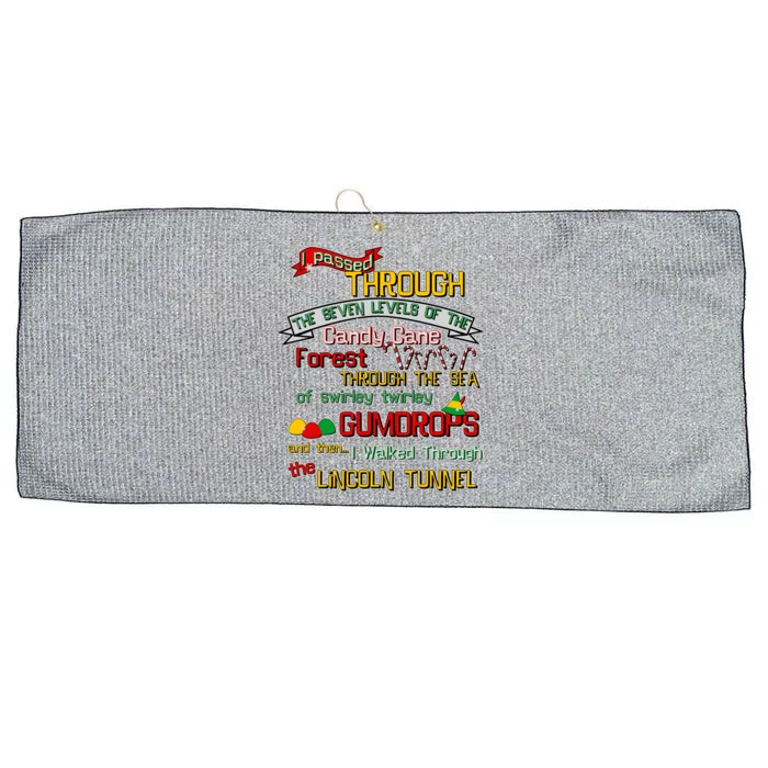 Funny Christmas Elf Map Large Microfiber Waffle Golf Towel