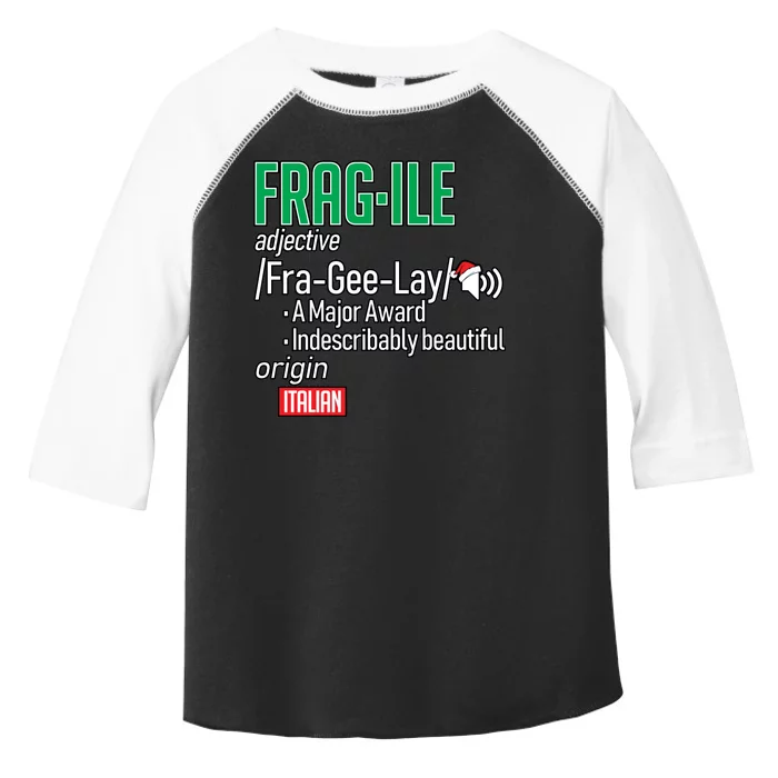 Funny Christmas Fragile Definition Toddler Fine Jersey T-Shirt