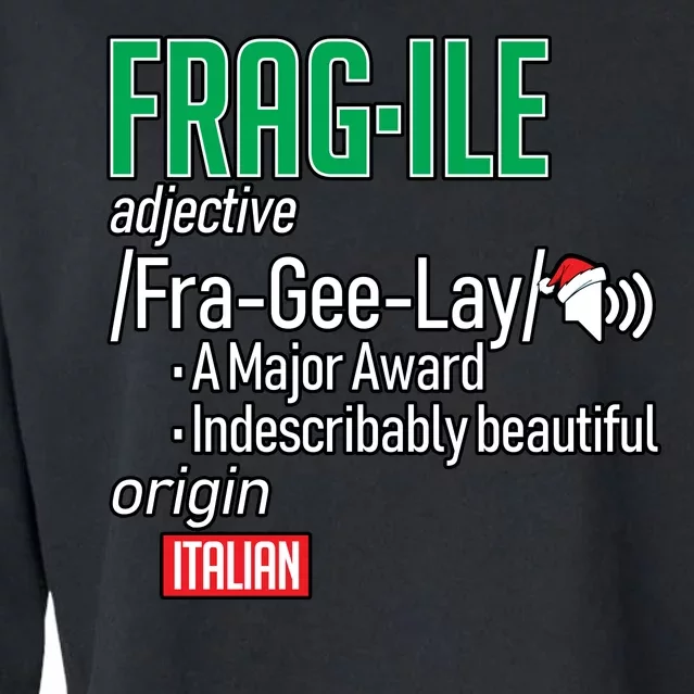 Funny Christmas Fragile Definition Cropped Pullover Crew