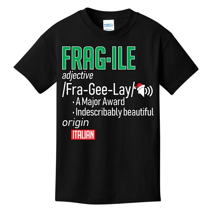 Funny Christmas Fragile Definition Kids T-Shirt