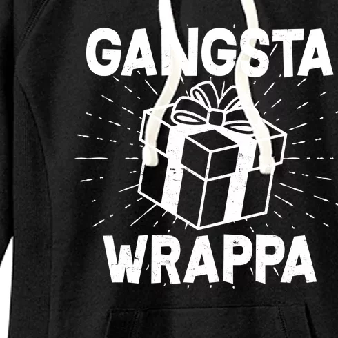 Funny Christmas Gangsta Wrappa Women's Fleece Hoodie