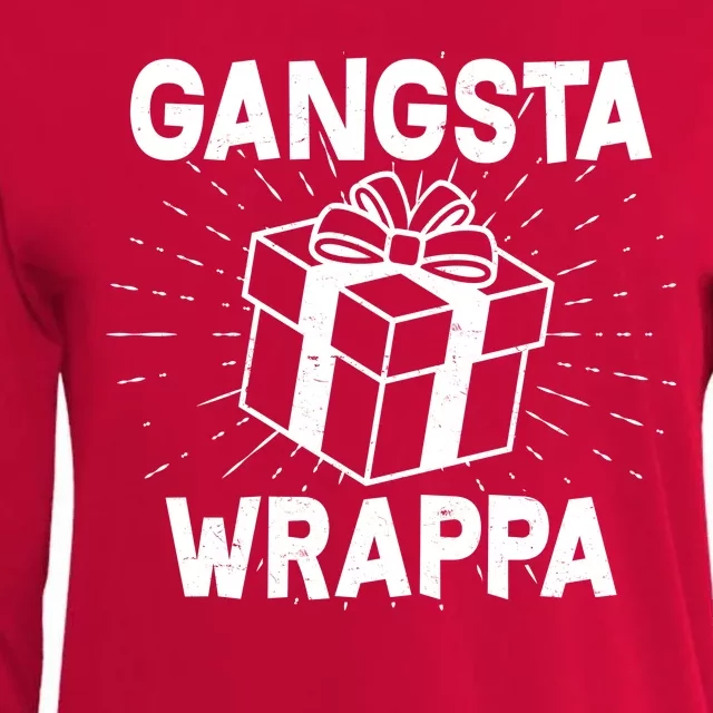 Funny Christmas Gangsta Wrappa Womens Cotton Relaxed Long Sleeve T-Shirt