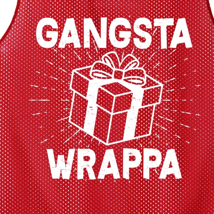 Funny Christmas Gangsta Wrappa Mesh Reversible Basketball Jersey Tank