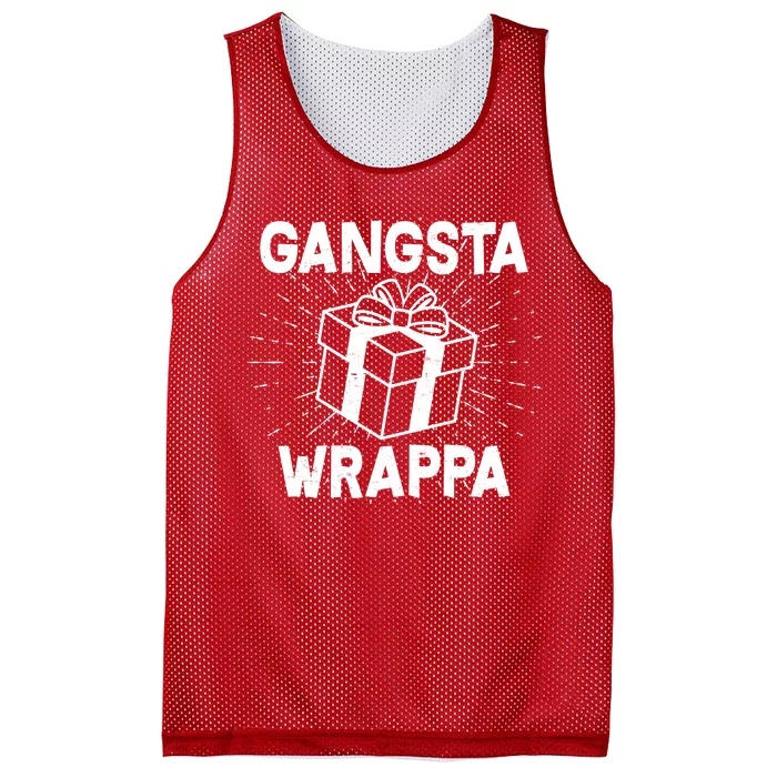 Funny Christmas Gangsta Wrappa Mesh Reversible Basketball Jersey Tank