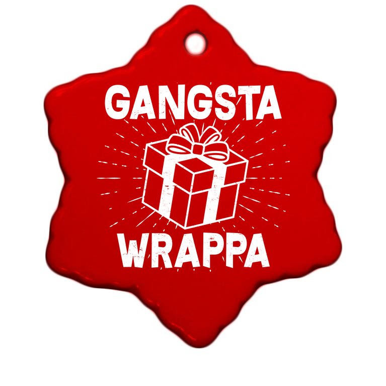 Funny Christmas Gangsta Wrappa Christmas Ornament