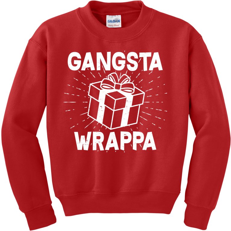 Funny Christmas Gangsta Wrappa Kids Sweatshirt