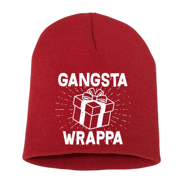 Funny Christmas Gangsta Wrappa Short Acrylic Beanie