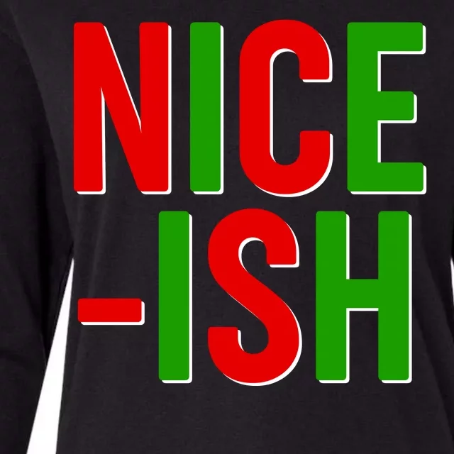 Funny Christmas Nice-ish Womens Cotton Relaxed Long Sleeve T-Shirt