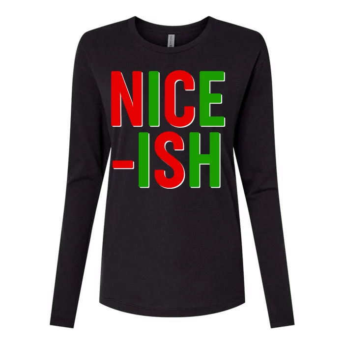 Funny Christmas Nice-ish Womens Cotton Relaxed Long Sleeve T-Shirt