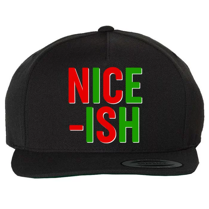 Funny Christmas Nice-ish Wool Snapback Cap