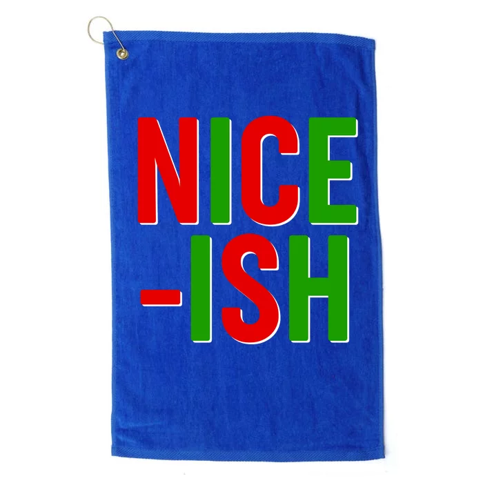 Funny Christmas Nice-ish Platinum Collection Golf Towel