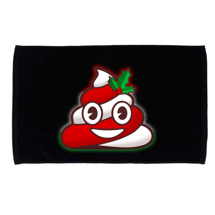 Funny Christmas Poop Emoji Microfiber Hand Towel