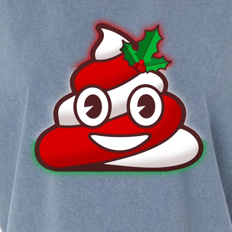 Funny Christmas Poop Emoji Garment-Dyed Women's Muscle Tee