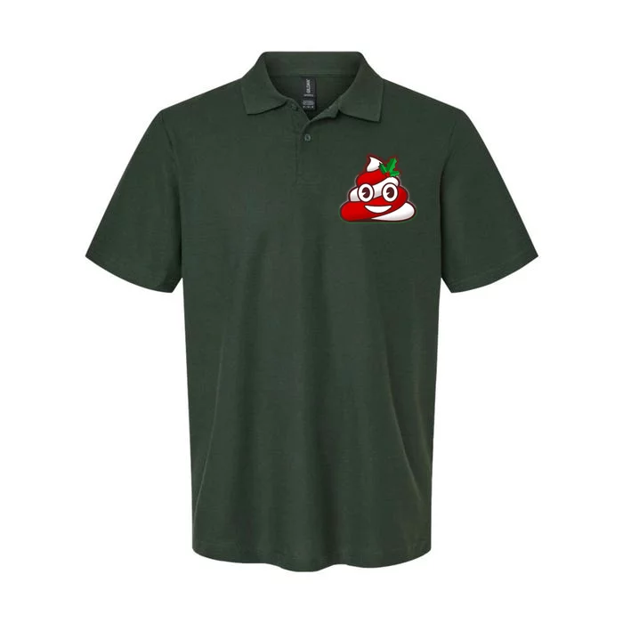 Funny Christmas Poop Emoji Softstyle Adult Sport Polo