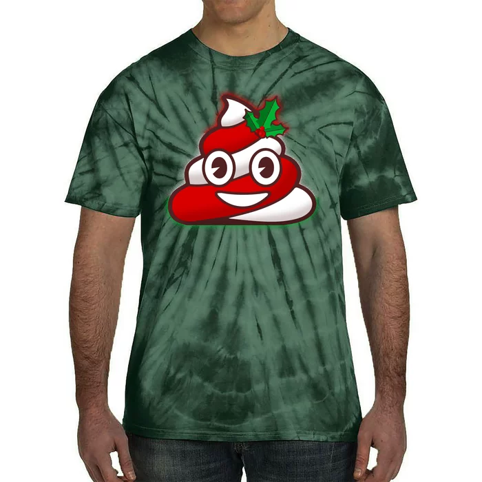 Funny Christmas Poop Emoji Tie-Dye T-Shirt