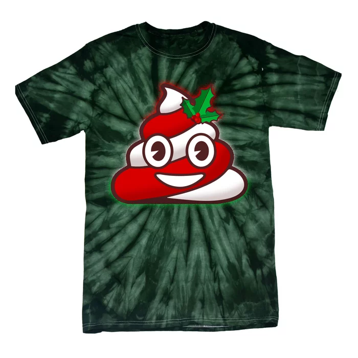 Funny Christmas Poop Emoji Tie-Dye T-Shirt