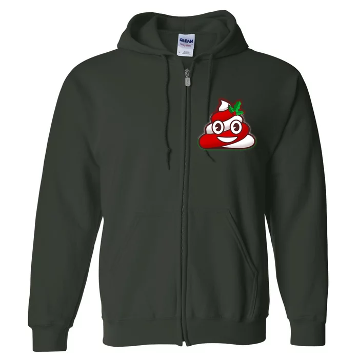 Funny Christmas Poop Emoji Full Zip Hoodie